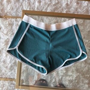 Teal Ribbed Contrast-Trim Women's Shorts brand new size small